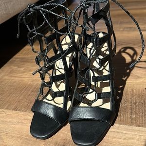 Black leather Zara sandals
